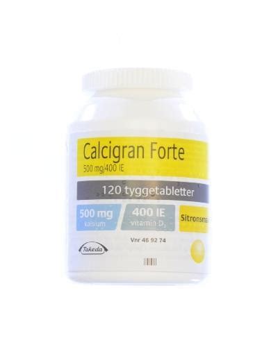 Calcigran Forte Tyggetablett 500 Mg 400 IE 120 Stk Apotek 1