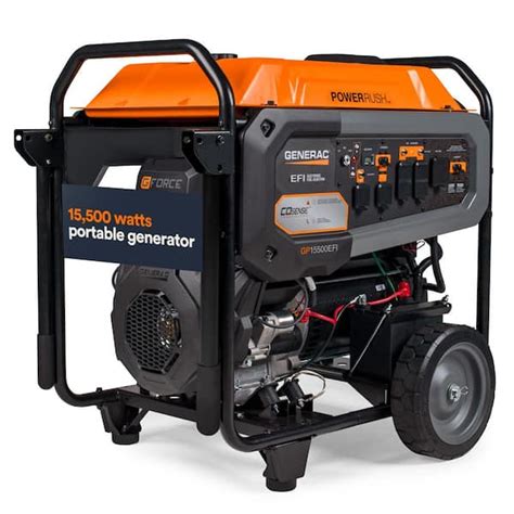 Generac 19300 15500 Watt Gas Portable Generator With Electric Start