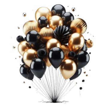 Shiny Black Gold Balloons PNG Transparent Images Free Download | Vector ...