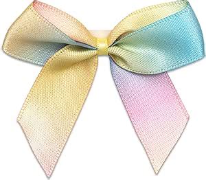 Italian Options Pastel Rainbow 5cm Satin Ribbon Bows Self Adhesive