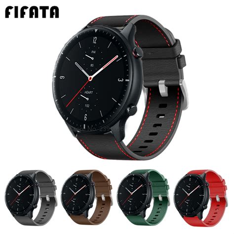 Fifata Pulseira De Couro Para Amazfit Gtr Correia Mm Pulseira Para