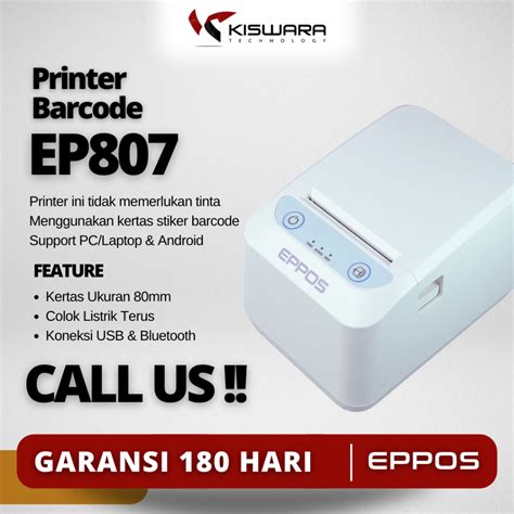 Jual Printer Barcode Label Harga Resi Thermal EPPOS EP807 USB