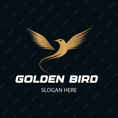 Premium Vector | Golden bird flat logo design