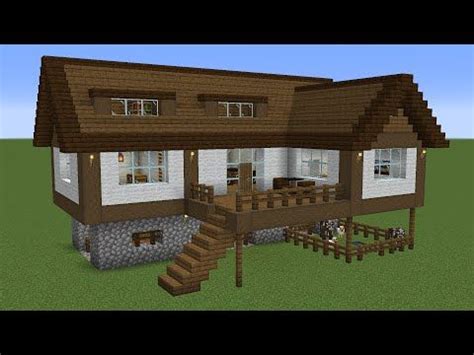 Minecraft - How to build a Spruce Wooden Mansion - YouTube Wooden House ...