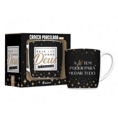 Caneca Porcelana Urban Ml Fe Onde Deus Te Colocar Canecas