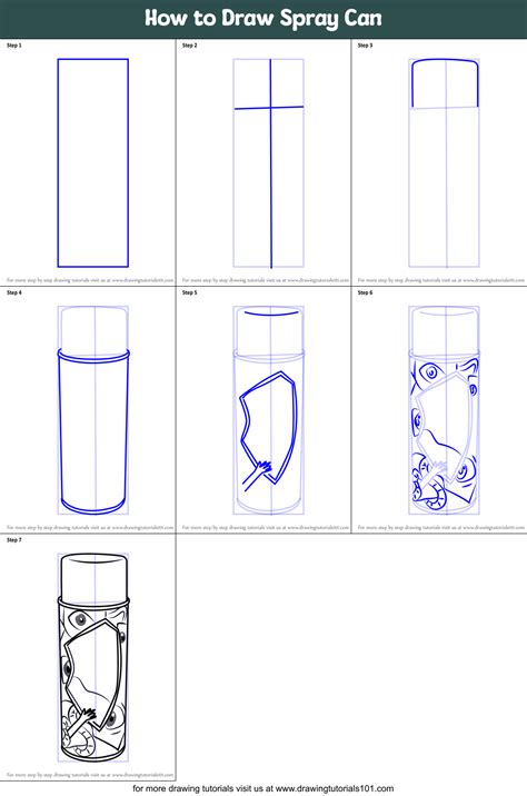 How To Draw Spray Can Everyday Objects Step By Step