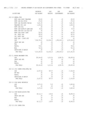 Fillable Online Combined Statement Of Cash Receipts And Disbursements