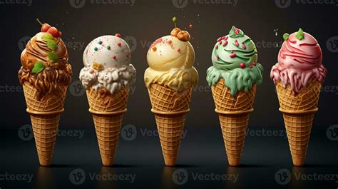 Colorful Ice Cream Cone Rainbow Jimmies Chocolate And Strawberry