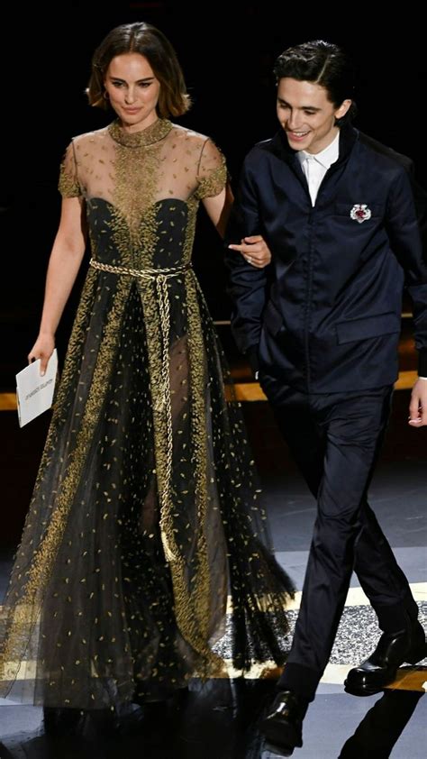 Timothèe and Natalie Portman presenting at the Oscars Nathalie portman