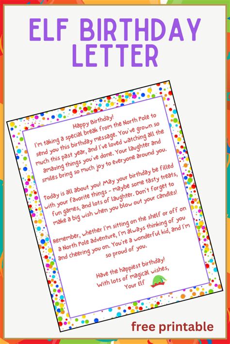 Elf Birthday Letter A Sparkle Of Genius