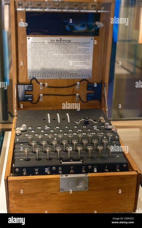 An Enigma Machine On Display At Bletchley Park Museum Home Of The