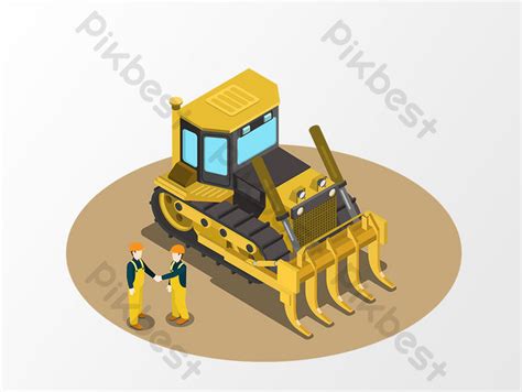 Gambar Vektor Pekerja Excavator Kartun Elemen Grafis Ai Unduhan