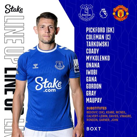 Everton on Twitter: "Our team to face @ManUtd 👇 https://t.co/9zRSxDmOVq ...