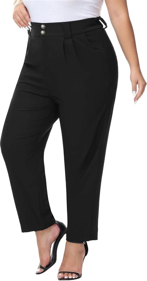 Hanna Nikole Womens Plus Size High Waisted Stretch Work Casual Pants