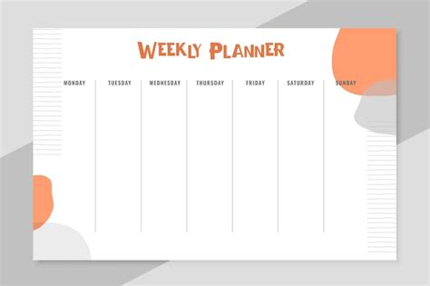 Free Vector | Daily reminder planner template for whole week design vector