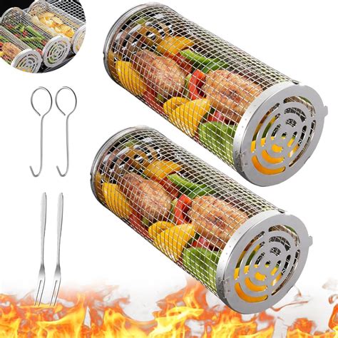 Pi Ces Panier Griller Roulant Pour Barbecue En Plein Air Filet De