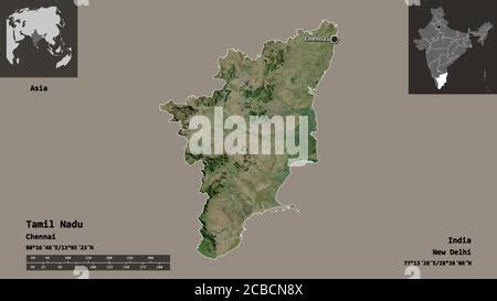 Shape Of Tamil Nadu State Of India With Its Capital Isolated On White