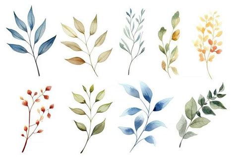 Watercolor Flower Leaves Stock Photos, Images and Backgrounds for Free Download