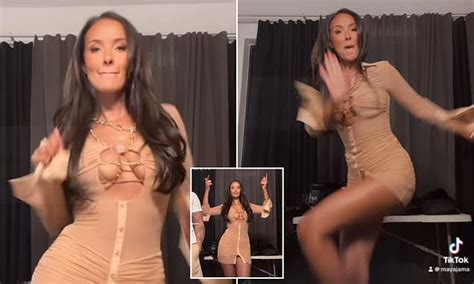 Braless Maya Jama Flaunts Her Jaw Dropping Figure In A Nude Minidress As She Dances In Fun New