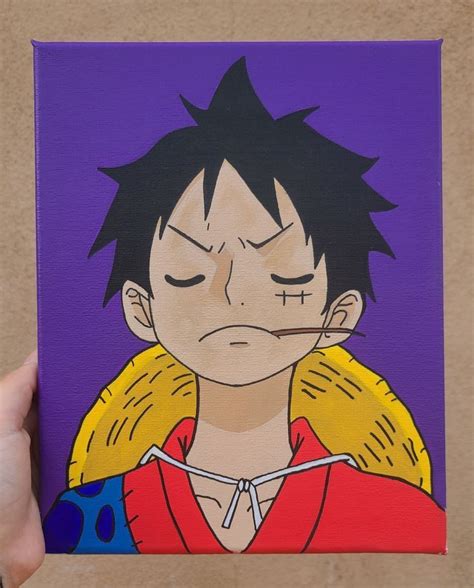 luffy's painting | Anime canvas painting, Anime drawings, Anime canvas art
