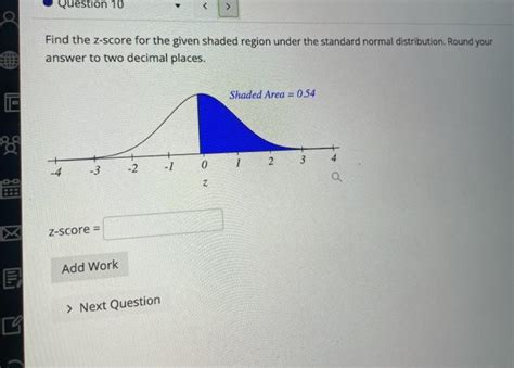 Solved Find The Z Score For The Given Shaded Region Under Chegg