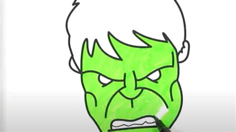 How To Draw Angry Hulk Face Easy Drawing Simple Step By Step Video