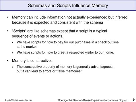 Memory Schemas Source Monitoring And Eyewitness Memory Ppt Download