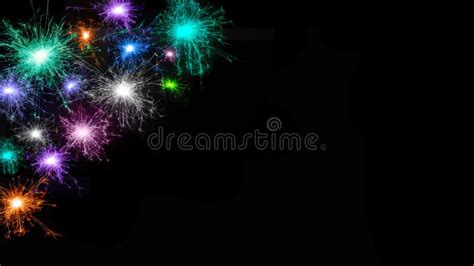 Fireworks Background Banner Panorama Colorful Festive Firework With