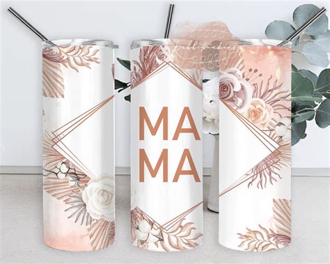 Mama Tumbler Design, Boho Mama 20oz Skinny Tumbler, Boho Floral Tumbler ...