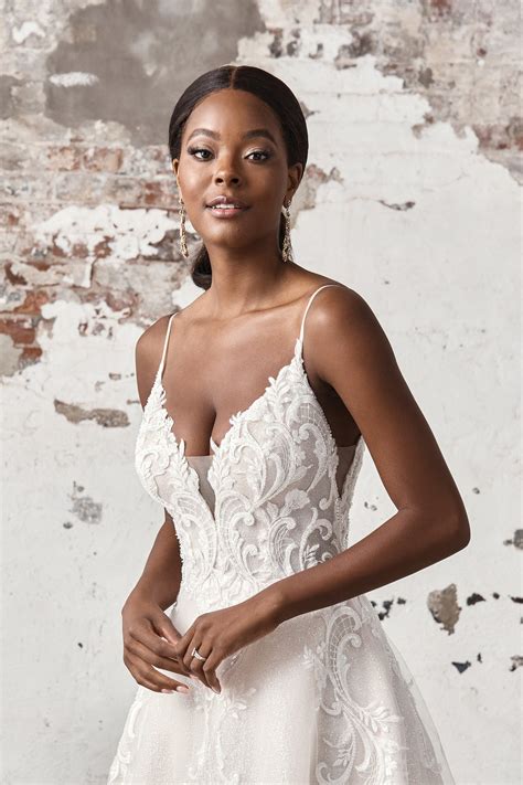 Slim Ball Gown With Plunging Bikini Neckline And V Side Cutouts Sincerity Bridal