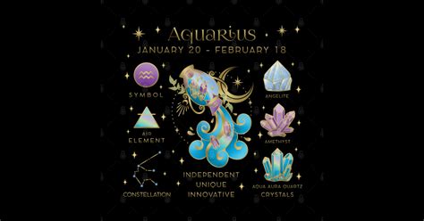 Crystal Zodiac Aquarius Collage Aquarius Sticker Teepublic