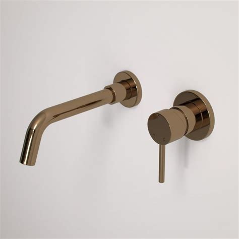 Luxe Rose Gold Wall Mounted Basin Mixer Tap V1 Basin Mixer Taps Wall