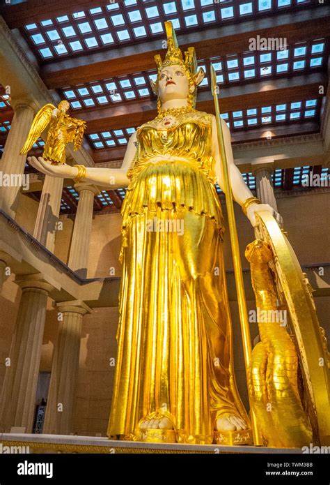 Statue Of Athena Inside The Parthenon