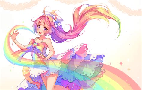 Rainbow Anime Girl PFP