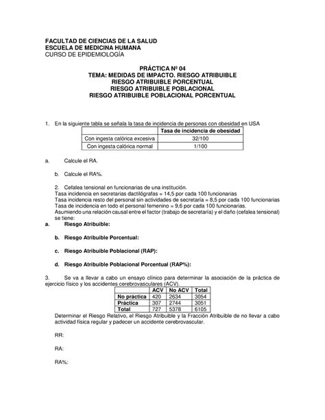 Practica N Para Alumnos Impacto Masl Facultad De Ciencias De La