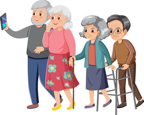 Elderly people group on white background 13500104 Vector Art at Vecteezy