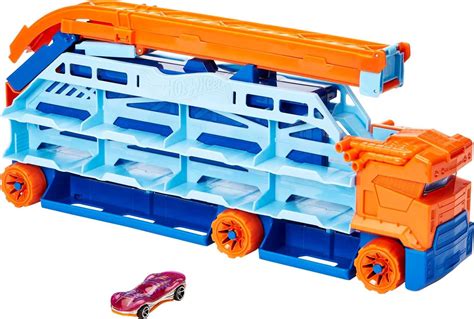 Hot Wheels City Transporter Mit Ausfahrbarer Abfahrtsrampe Ladefl Che F R Fahrzeuge Und