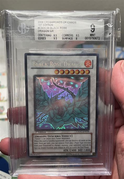 Yugioh Black Rose Dragon CSOC EN039 Ghost Rare 1ST EDITION English BGS