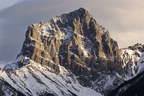 Snowy Rugged Mountain Peak Ridge Canmore Alberta Canadian Rockies