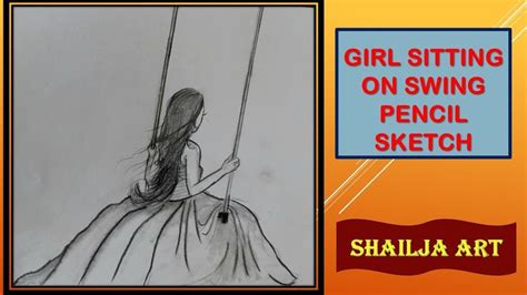 Easy Drawing A Girl Sitting On Swing Pencil Sketch How To Draw A