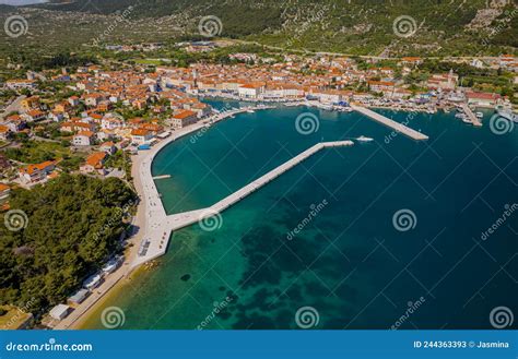 Cres Old Town Port Croatia Aerial View Stock Image Image Of Cres