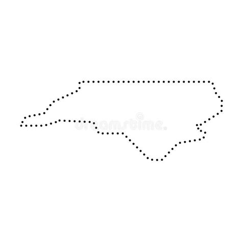 North Carolina Black Outline Map State Of Usa Stock Vector