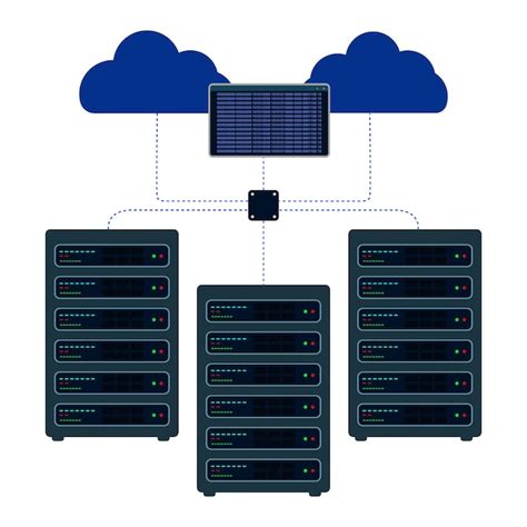 Premium Vector Cloud Hosting Or Computing Data Transmission Illustration Concept