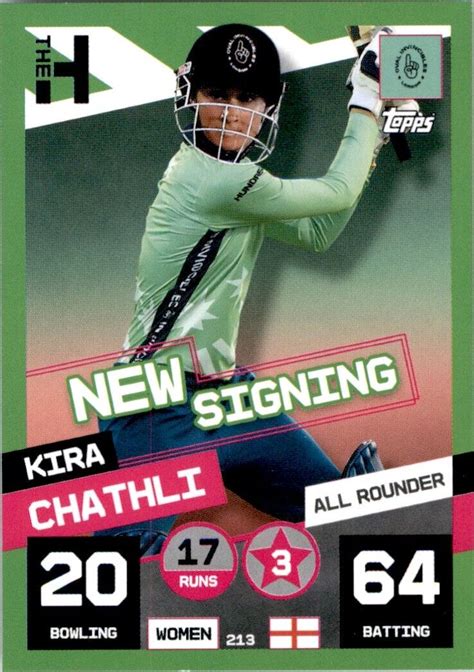 Topps Cricket Attax The Hundred Kira Chathli Oval Invincibles No