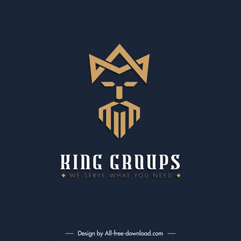 King Groups Logo Template Flat Geometric Symmetry Design Vectors Images