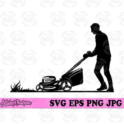 Mowing Svg Lawn Mower Service Logo Dxf Gardening Clipart Etsy