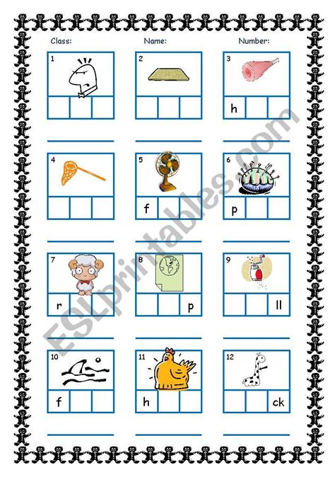 Cvc Frame With Answers Short Vowels And Consonant Mandn Esl Worksheet