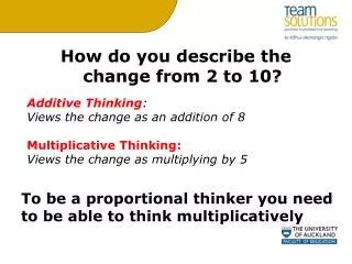 PPT Moving From Additive To Multiplicative Thinking The Road To