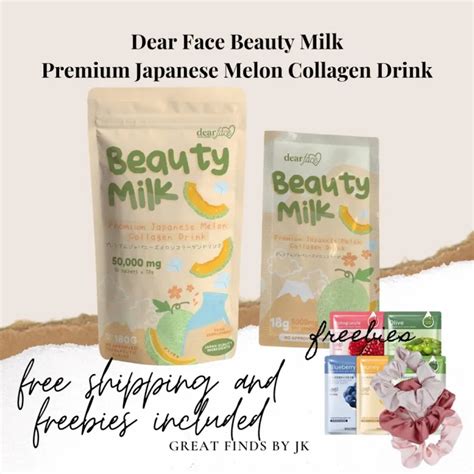 ONHAND WITH FREEBIES Dear Face Beauty Milk Melon Flavor 50000mg