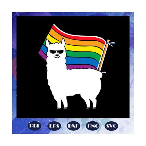 Llama Lgbt Pride Flag Rainbow Svg Leseither Way Lesbian G Inspire